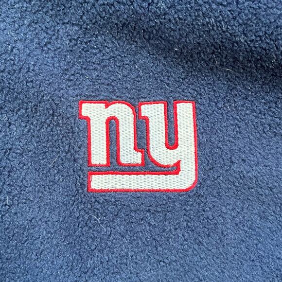 Majestic New York Giants Navy Blue Fleece Quarter Zip Pullover Men's Large - Picture 3 of 6
